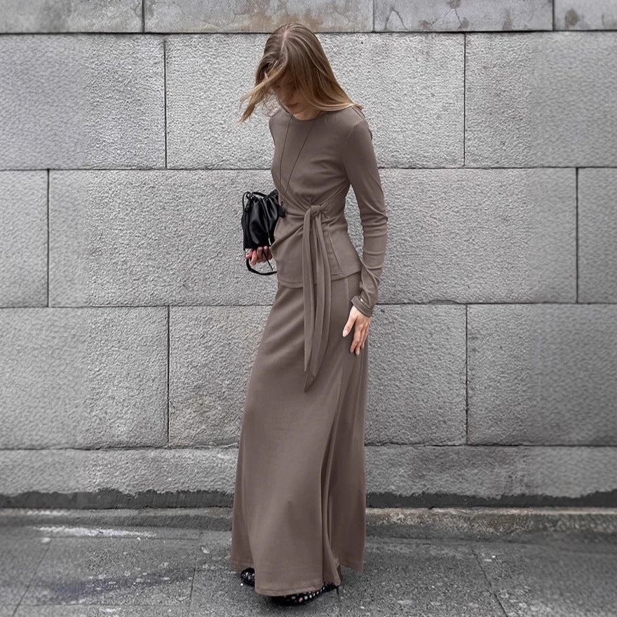 Dames Tweedelige Set Retro Stijl Top en Lange Rok - Mode Vibes