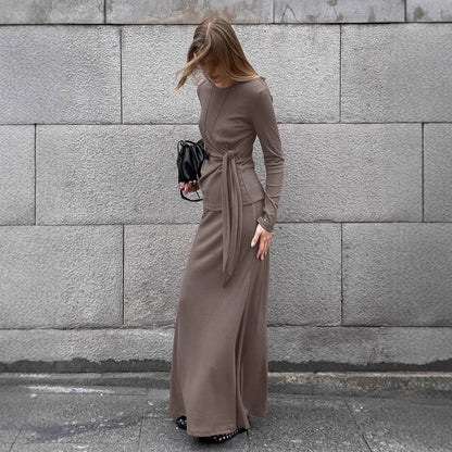 Dames Tweedelige Set Retro Stijl Top en Lange Rok - Mode Vibes