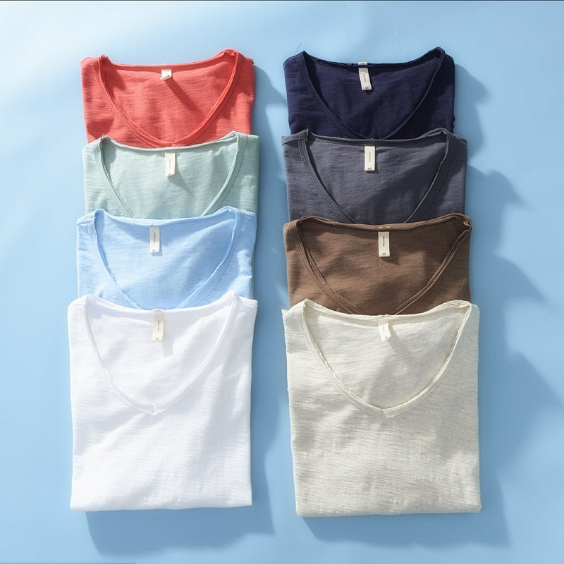 Linnen Heren Shirt V-Hals Luchtig Zomerse Stijl - Mode Vibes