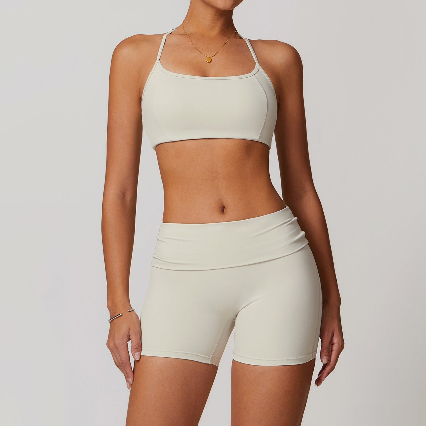 Yoga Set Dames Sneldrogend Naadloos met Short en Top