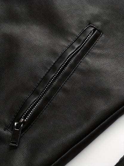 Gaspare | Elegante giacca di pelle con cerniera