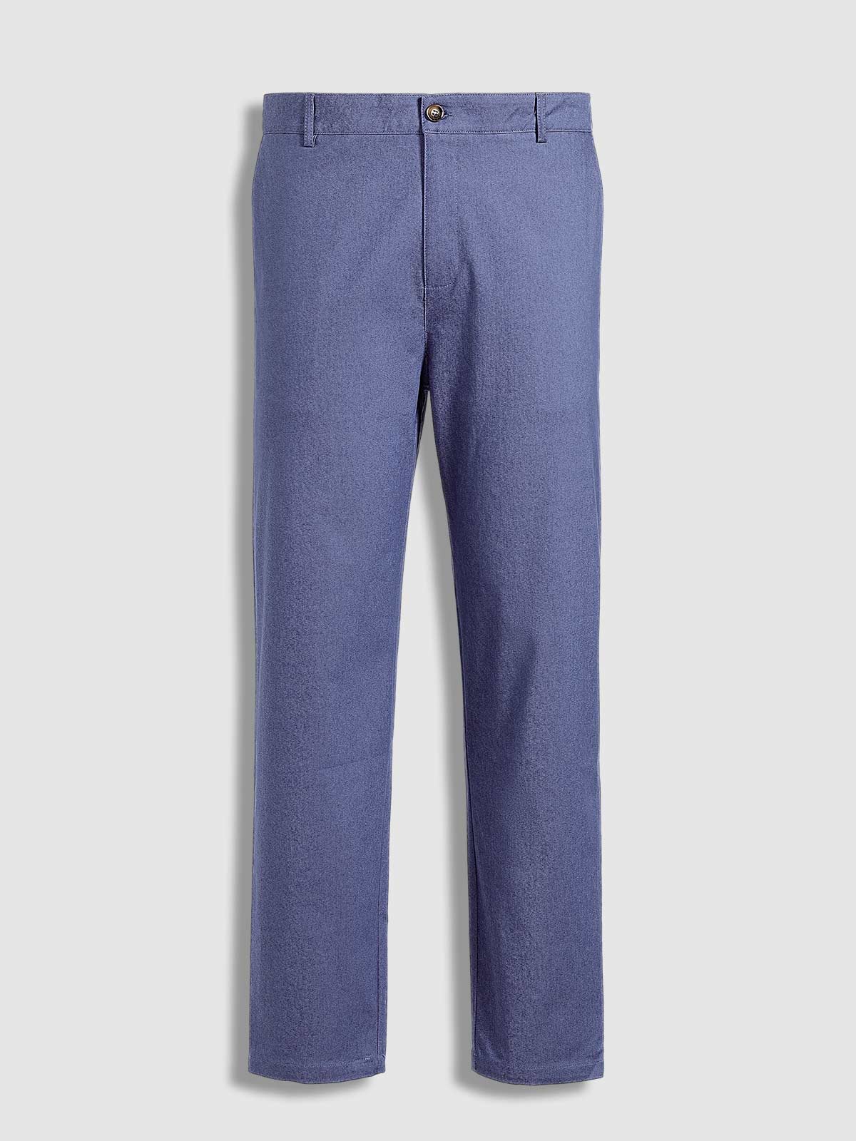 Chino Broek Mannen Slim Fit Donkerblauw Modieus