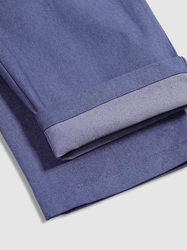Chino Broek Mannen Slim Fit Donkerblauw Modieus