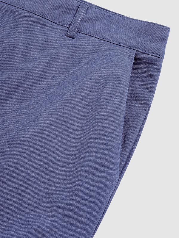 Chino Broek Mannen Slim Fit Donkerblauw Modieus