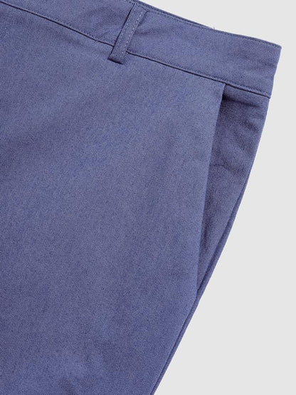 Chino Broek Mannen Slim Fit Donkerblauw Modieus