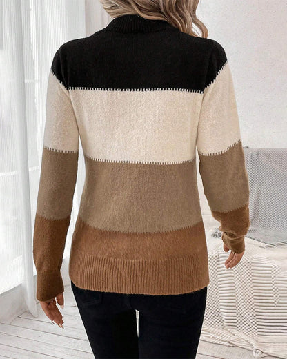 Comfortabele dames trui met colorblock design – Trendy & warm