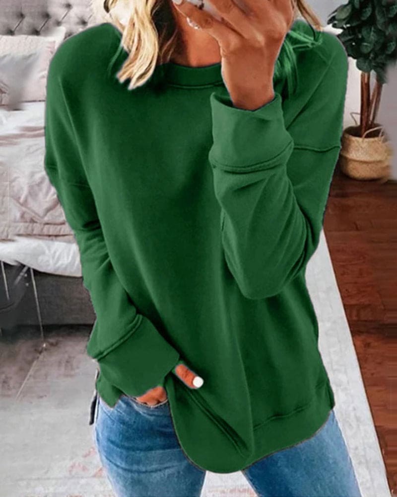 Dames Sweatshirt Effen Zacht - Serena
