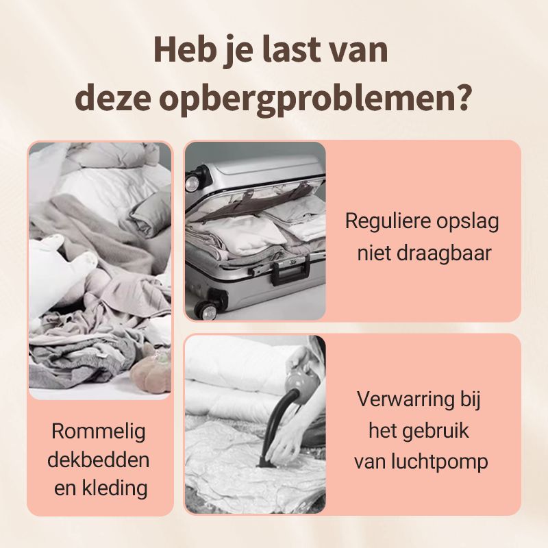 Vacuum Opbergzakken Compressie voor Kleding en Beddengoed