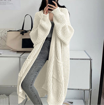 Dames Gebreide Vest Lange Stijlvolle Trendy Look