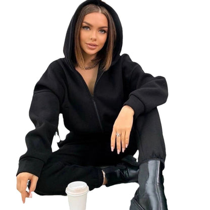Dames Joggingpak Soft Jogger en Hoodie Zacht Grijs