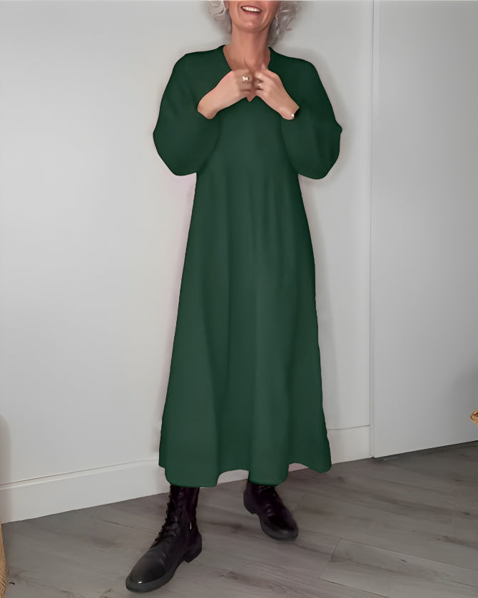 Lange jurk V-hals Zomerjurk voor Vrouw