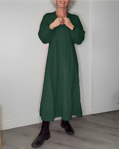 Lange jurk V-hals Zomerjurk voor Vrouw