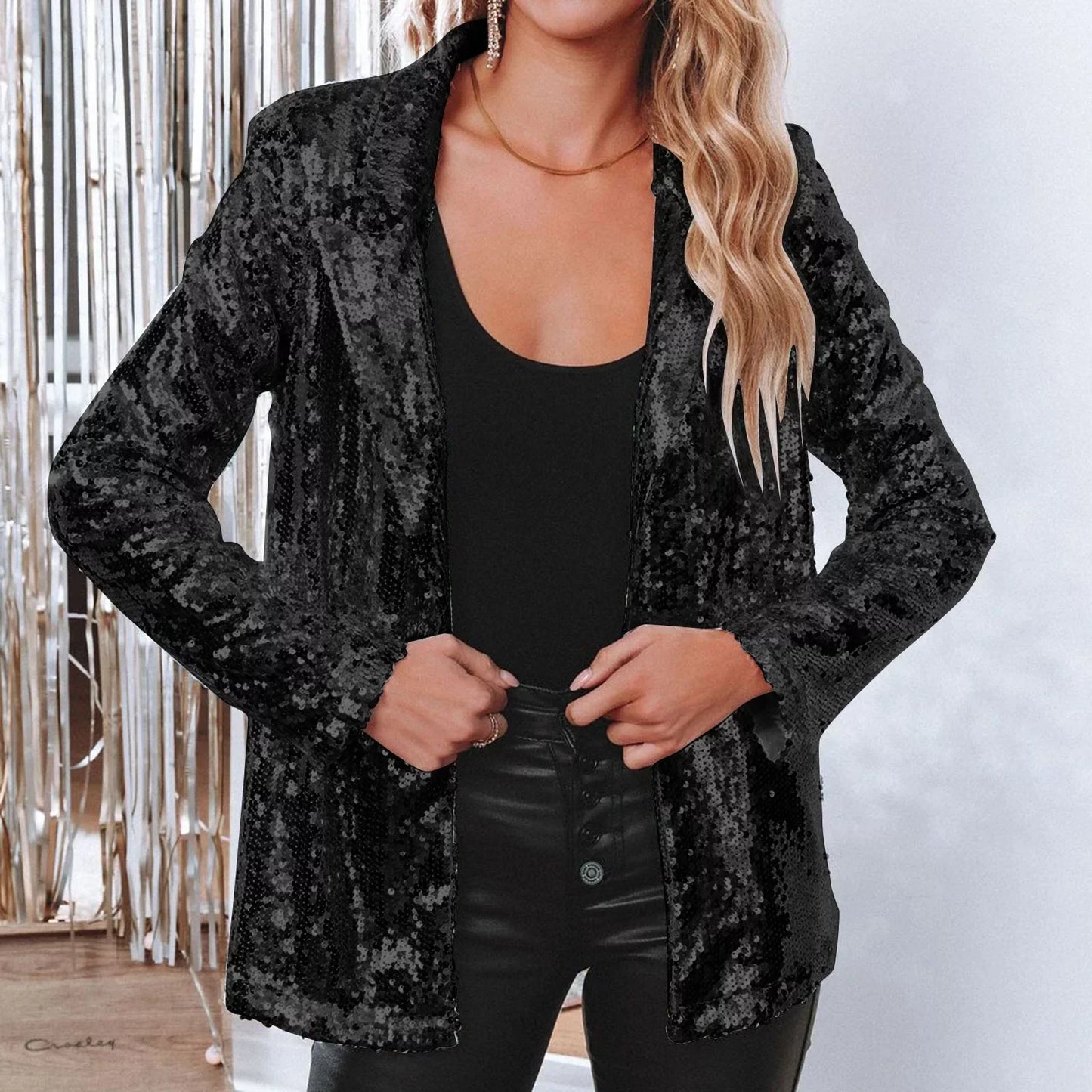 Glitter Blazer PaillettenJasje Feestelijk Dames
