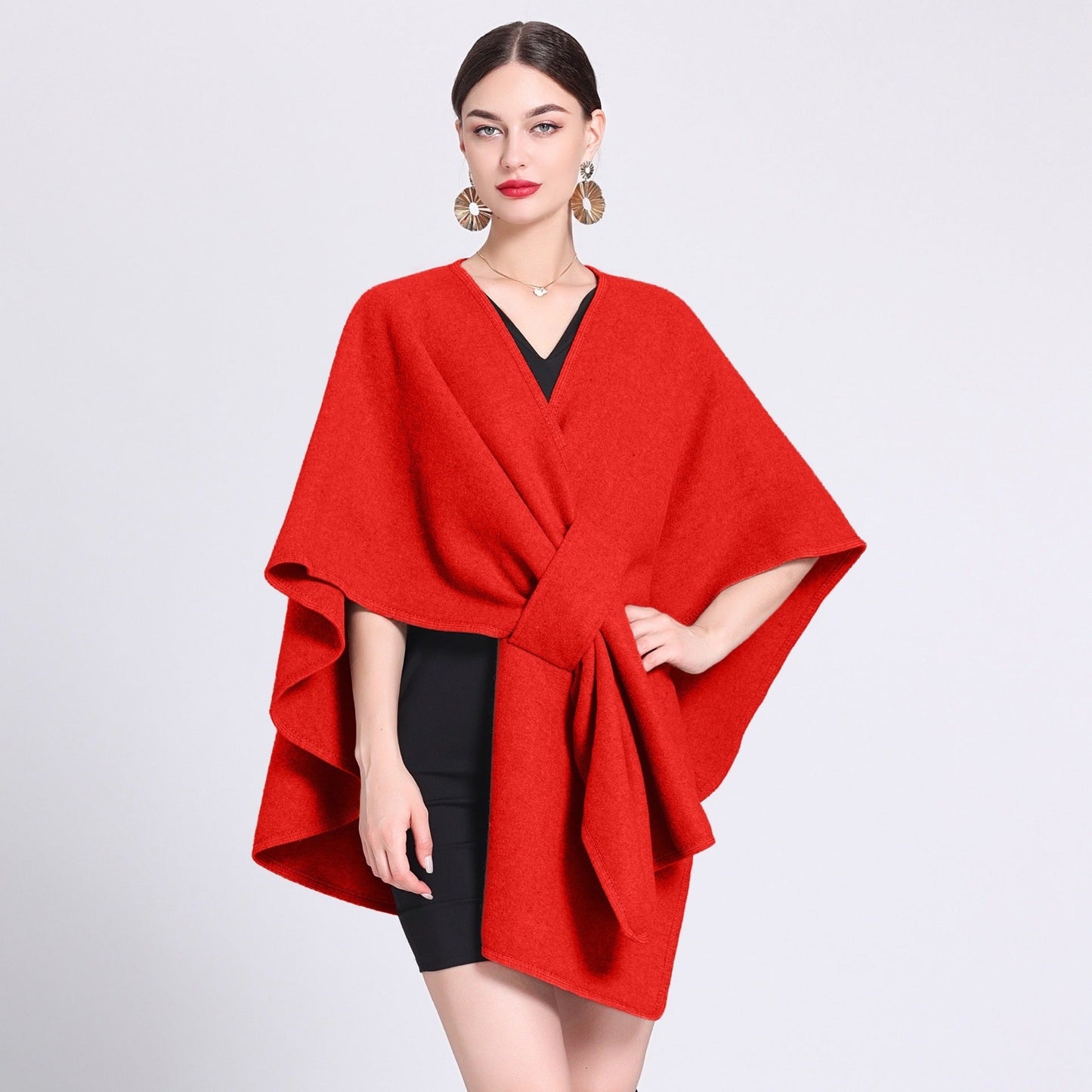 Dames Poncho Stijlvol met Riem en Elegant Design