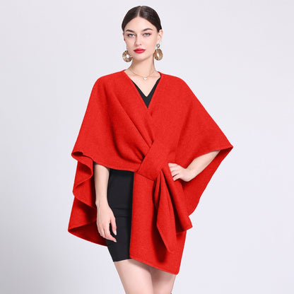 Dames Poncho Stijlvol met Riem en Elegant Design