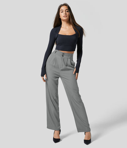 Hoge Taille Damesbroek Rechte Pijpen Comfortabel - Mode Vibes