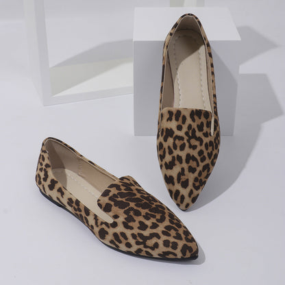Dames Ballerina's Panterprint Puntneus Comfortabel