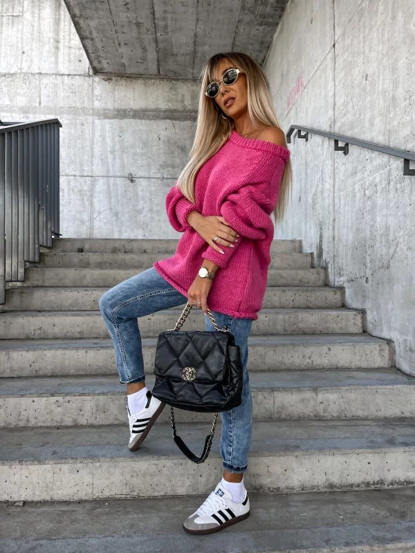 Dames Gebreide Off-shoulder Trui Stijlvol Elegante Rona