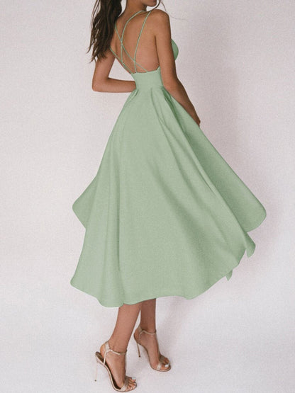 V-hals Jurk met Bandjes Zomerjurk Noa - Mode Vibes