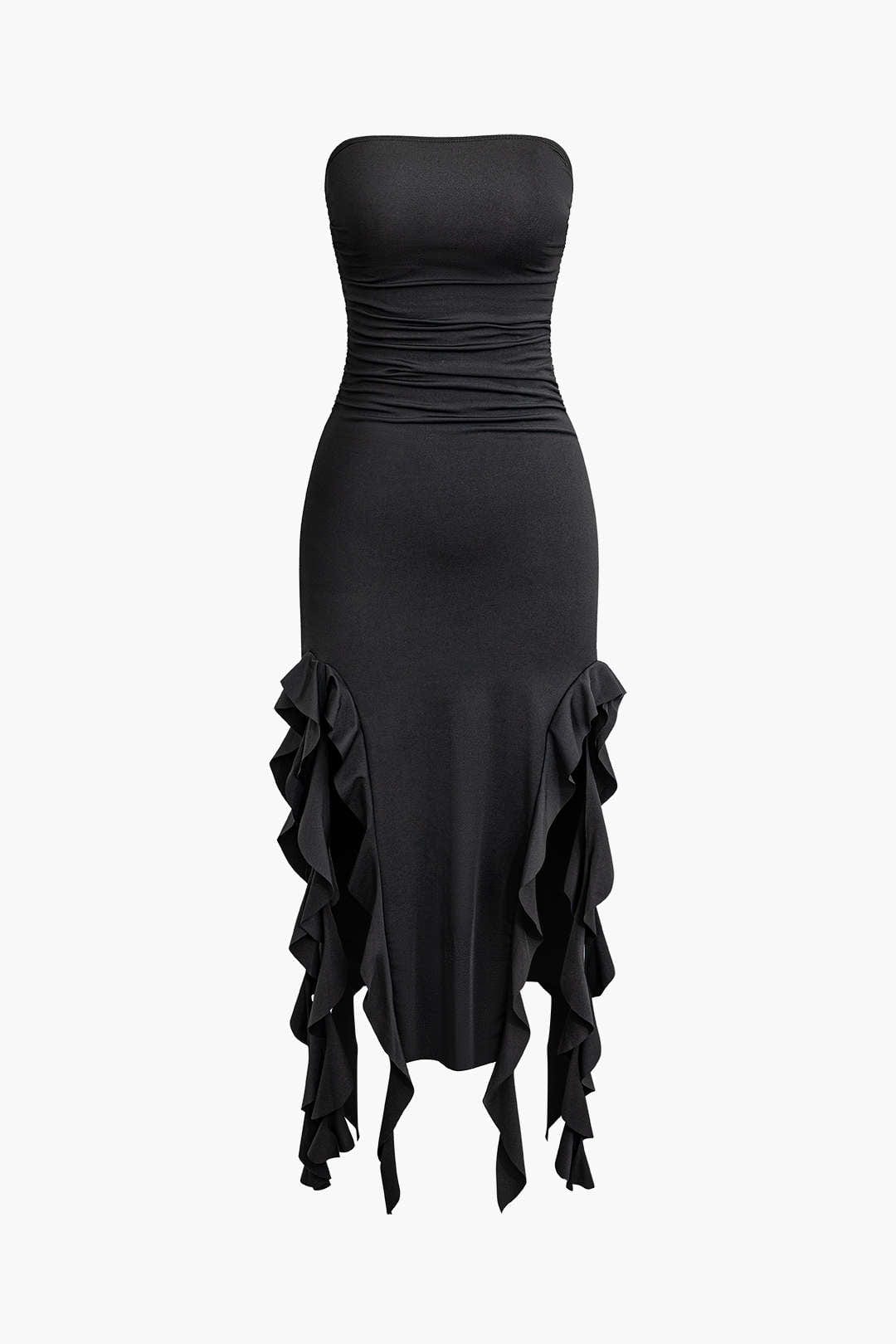 Maxikleed met Volant Vrouwelijk Elegante Jurk