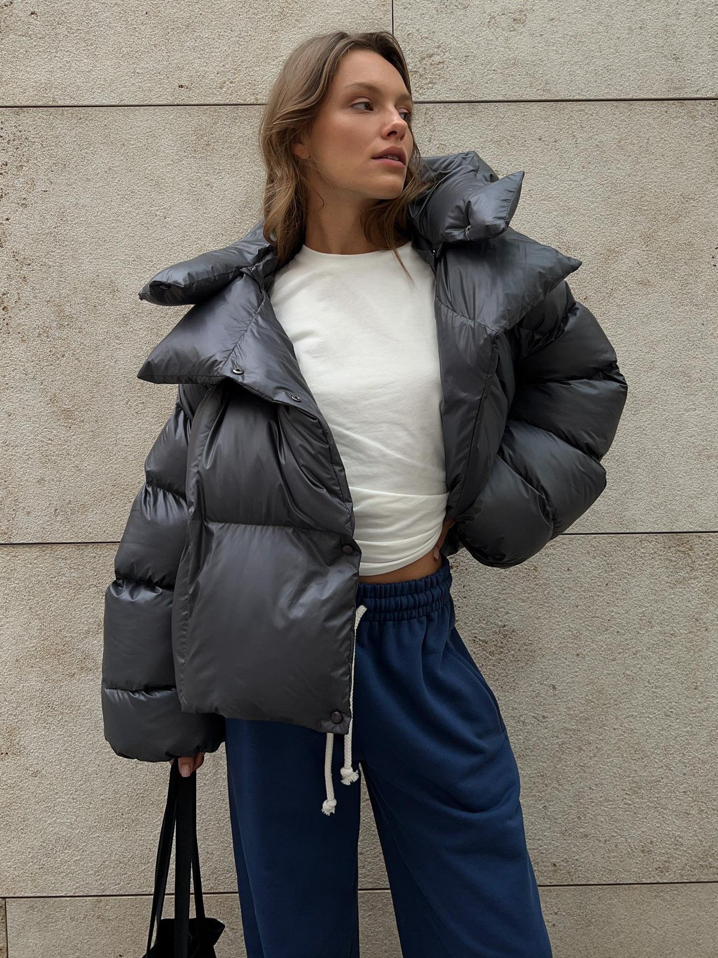 Dames Puffer Jas Kort Moderne Stijl