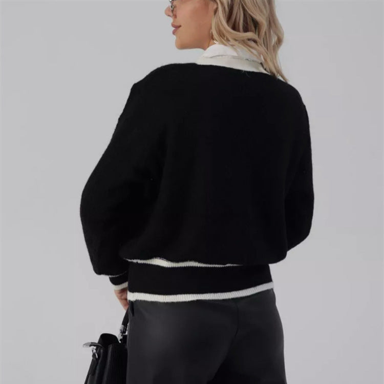 Dames Vest Parijs Look Gouden Knopen Stijlvol Contrast