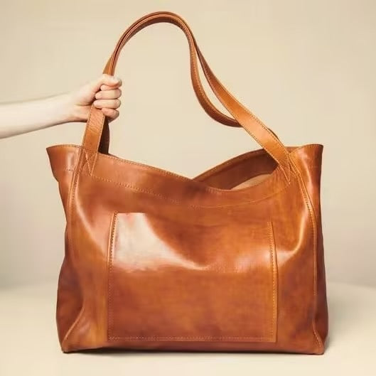 Dames Leren Shopper Groot Faux Leer Tote Tas