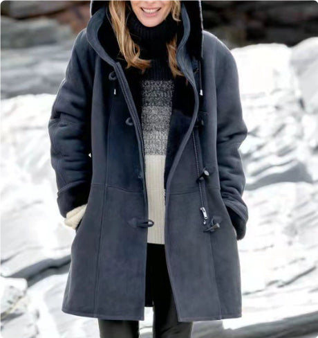 Dames Jas met Sherpa Voering en Toggle Sluiting Warm Luxe Birouze