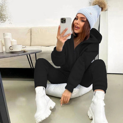 Dames Joggingpak Soft Jogger en Hoodie Zacht Grijs