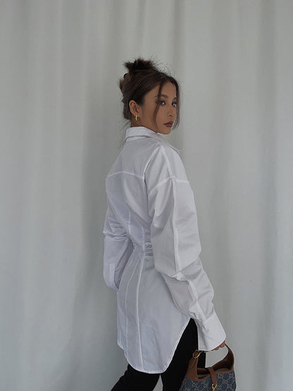 Dames Blouse Katoen Kraag Modern Design Hazel