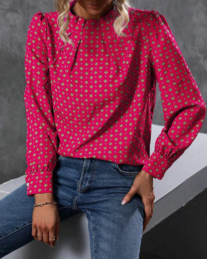 Vrouwelijke Vintage Blouse met Bloemenprint