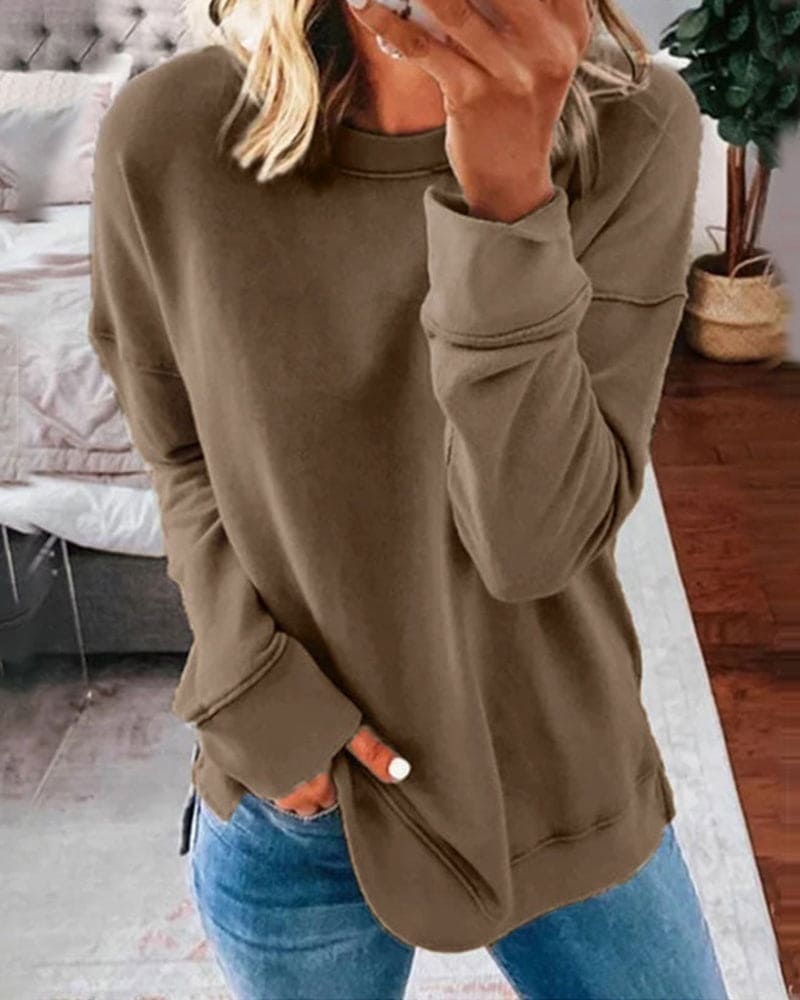 Dames Sweatshirt Effen Zacht - Serena