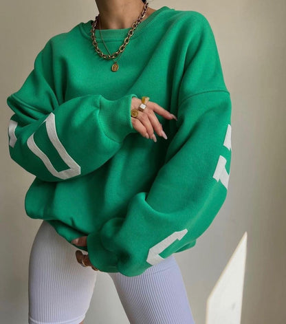 Dames Oversized Trui met Tekstprint voor Dagelijks Gebruik
