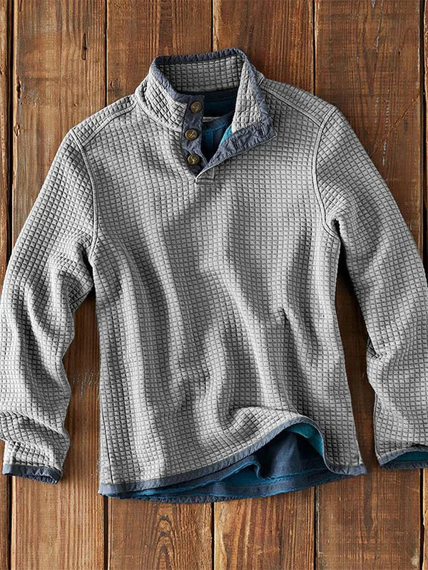 Lange Mouw T-shirt met Kraag voor Mannen