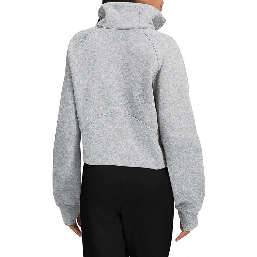 Dames Sweatshirt Sportief Comfortabel met Halve Rits