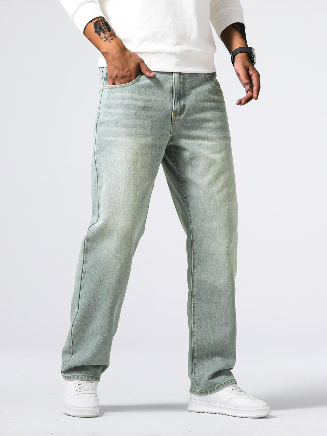 Heren Jeans Casual Street Style Blauw Milan