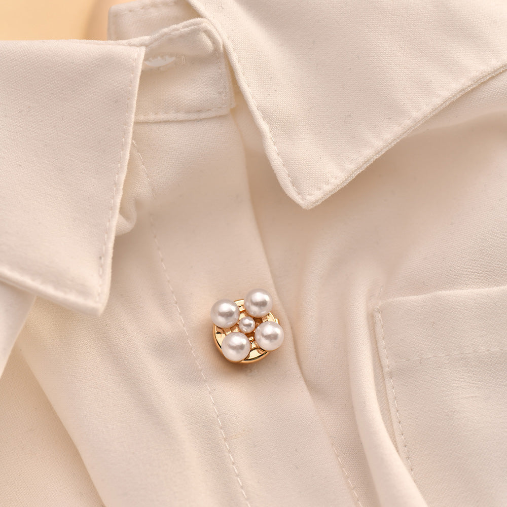 Dames Manchetknopen met Parel Detail Elegant Zilver