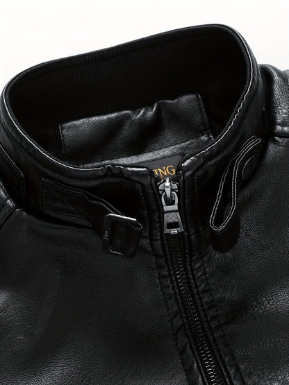 Demetrio | Elegante giacca in pelle con tasche a zip