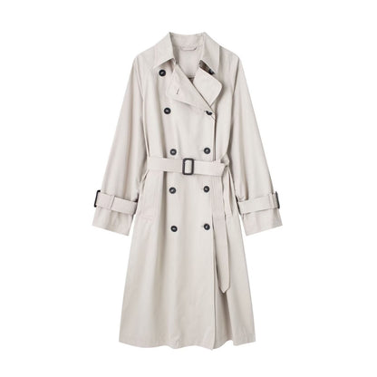 Dames Trenchcoat Lange Trendy Voorjaarsjas met Ceintuur