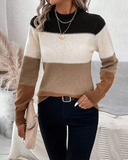 Comfortabele dames trui met colorblock design – Trendy & warm