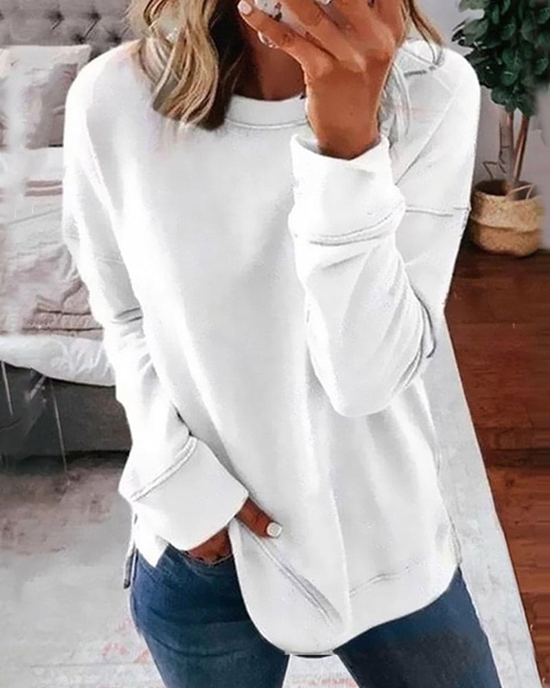 Dames Sweatshirt Effen Zacht - Serena