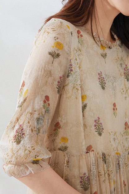 Bloemenjurk Vintage Stijl Vrouwenjurk