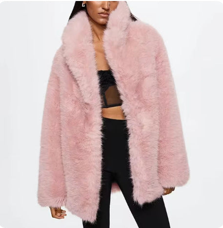 Dames Faux Fur Jas Luxe Stijlvol Elegante Uiterlijk