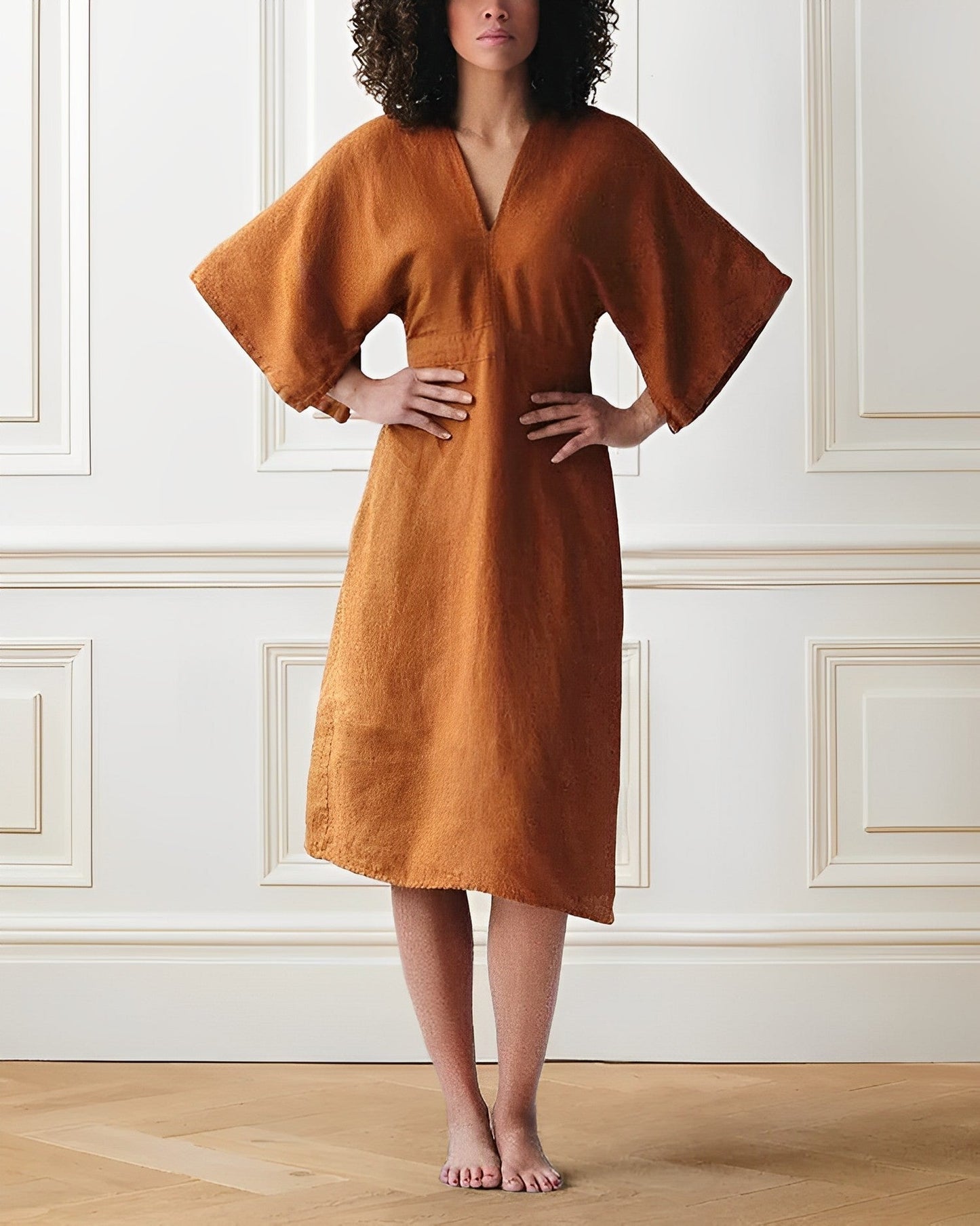 Elegante Linnen Jurk voor Vrouw Zomercollectie