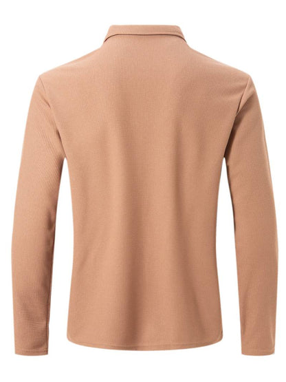 Lennox – Heren Wafelshirt met Lange Mouwen en V-Hals