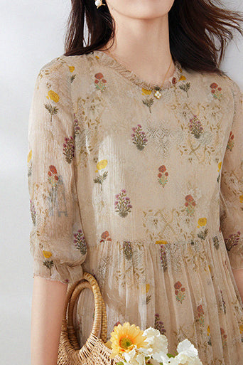 Bloemenjurk Vintage Stijl Vrouwenjurk
