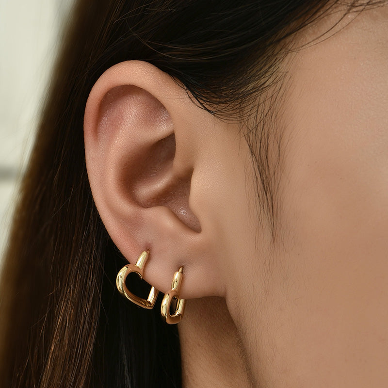 Gouden Oorbellen Dames Minimalistisch Hart Vorm - Mode Vibes