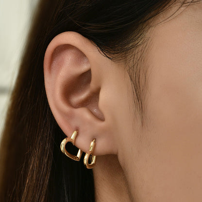 Gouden Oorbellen Dames Minimalistisch Hart Vorm - Mode Vibes