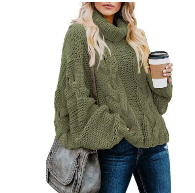 Dames Coltrui Oversized met Kabelpatroon Lange Mouwen