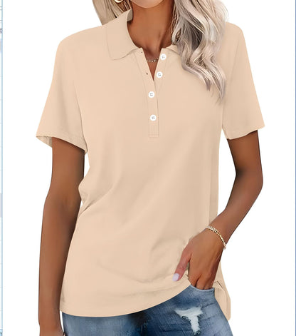 Dames Polo Top Kortemouw Basic Zomer